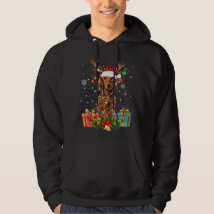 Dachshund Dog Tree Christmas Lights Dog Ugly Xmas Hoodie