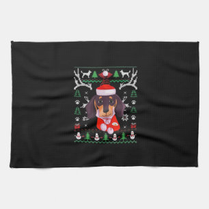 Dachshund Dog Ugly Christmas Classic T-Shirt Kitchen Towel