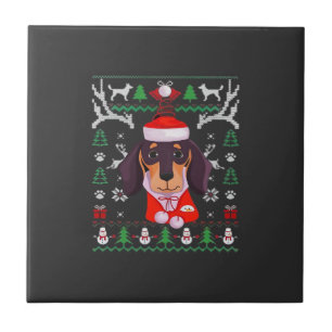 Dachshund Dog Ugly Christmas Classic T-Shirt Tile