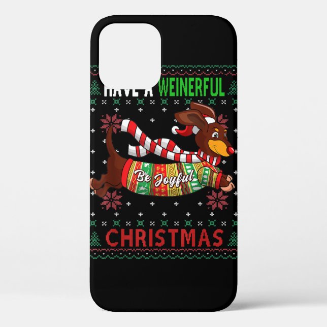 Dachshund Dog Ugly Christmas Shirt Doxie Lover Wom Case-Mate iPhone Case (Back)