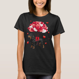 Dachshund Dog Valentine Balloon Shirt, Dachshund D T-Shirt