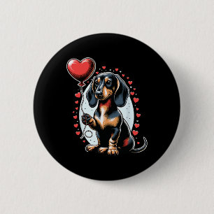 Dachshund Dog Valentine's Day Dog Owner Valentine 2 Inch Round Button