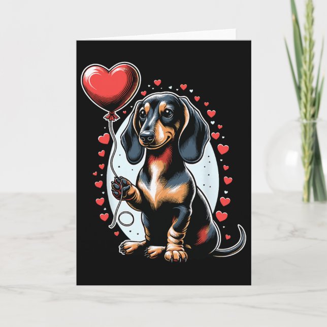 Dachshund Dog Valentine's Day Dog Owner Valentine  Card (Front)