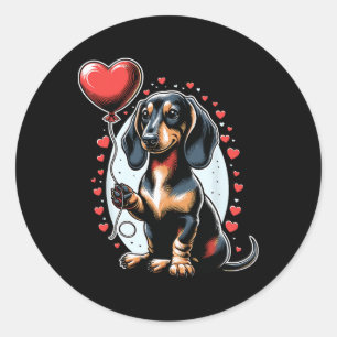 Dachshund Dog Valentine's Day Dog Owner Valentine Classic Round Sticker