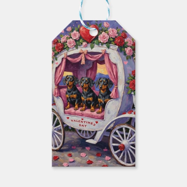 Dachshund Dog Valentine's Day Gift Tags (Front)