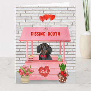 Dachshund Dog Valentine's Day Kissing Booth Card