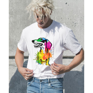 Dachshund Dog Watercolor Colorful Doxie Men's T-Shirt