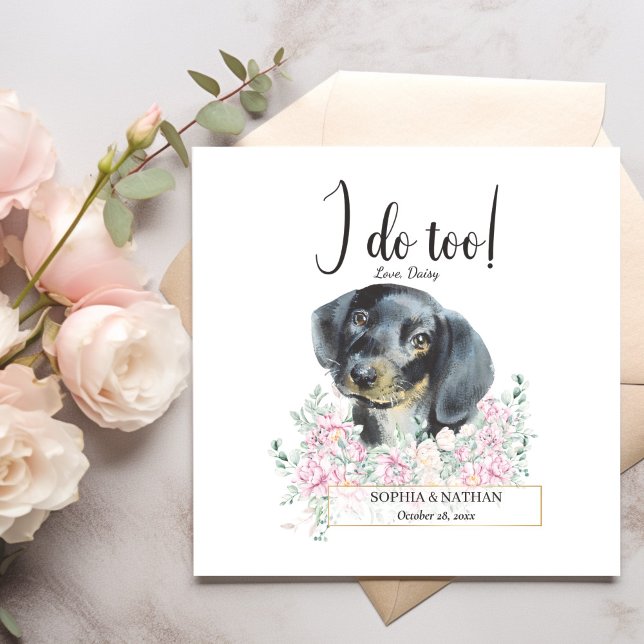 Dachshund Dog Wedding Cocktail Napkins (Creator Uploaded)