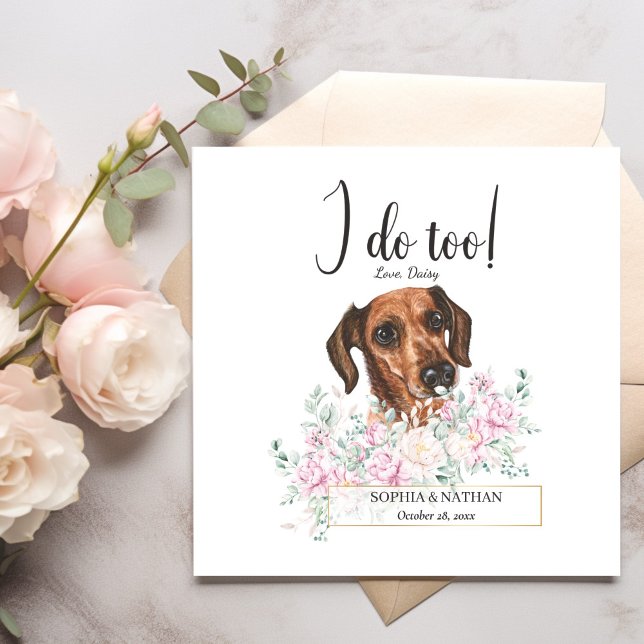 Dachshund Dog Wedding Cocktail Napkins (Creator Uploaded)