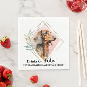 Dachshund Dog Wedding Napkins With Dogs Photo
