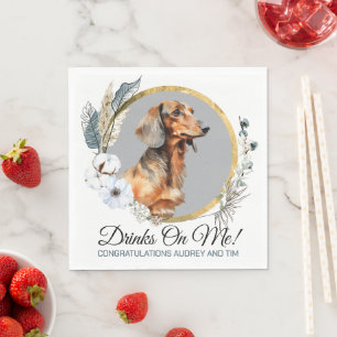 Dachshund Dog Wedding Napkins With Photo