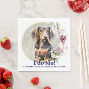 Dachshund Dog Wedding Napkins With Photo
