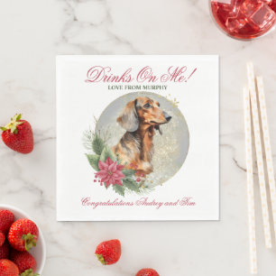 Dachshund Dog Wedding Napkins With Photo