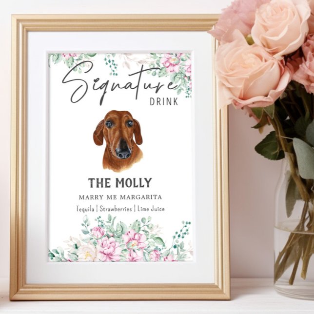 Dachshund Dog Wedding Signature Drink Sign (Creator Uploaded)