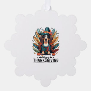 Dachshund Dog Weiner Turkey Costume Thanksgiving W Ornament Card