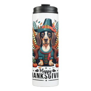 Dachshund Dog Weiner Turkey Costume Thanksgiving W Thermal Tumbler