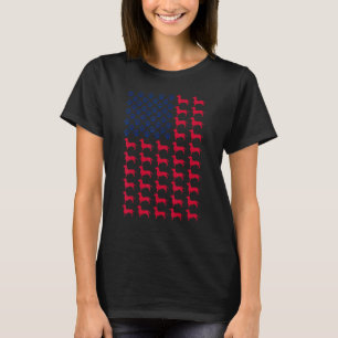 Dachshund Dog With American Usa Flag Happy 4th Of  T-Shirt
