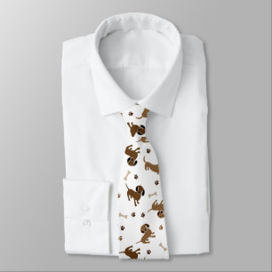 Dachshund Dogs and Bones Cute Brown Doxies Tie