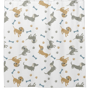 Dachshund Dogs and Bones Cute Pastel