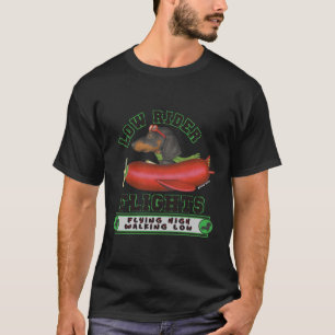 Dachshund Dogs Black Dachshund In Wiener Plane T-Shirt