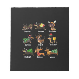Dachshund Dogs Christmas Pajamas Dog Classic T-Shi Notepad