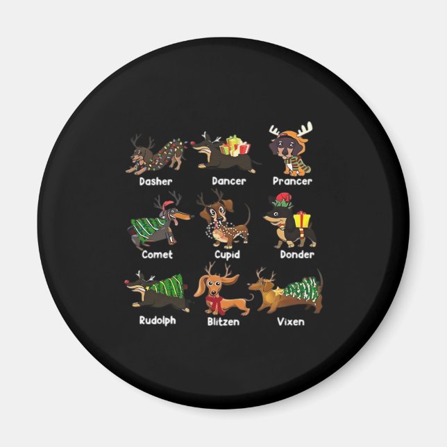 Dachshund Dogs Christmas Pyjamas Dog Classic T-Shi Magnet (Front)