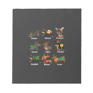 Dachshund Dogs Christmas Pyjamas Dog Classic T-Shi Notepad
