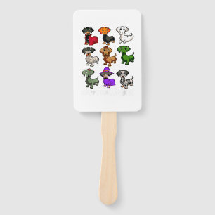 Dachshund Dogs Halloween Happy Halloween Hand Fan