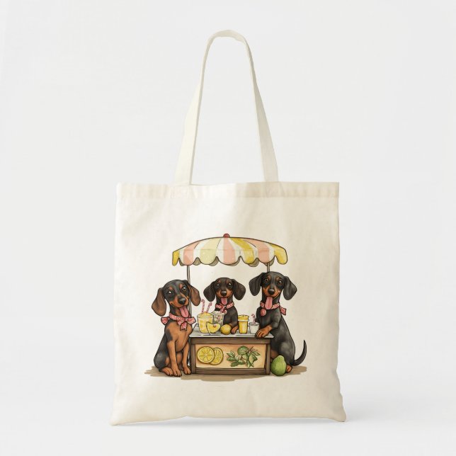 Dachshund Dogs Lemonade Stand Tote Bag (Front)