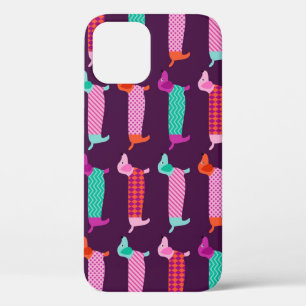 Dachshund Dogs: Seamless Cute Pattern. iPhone 12 Case