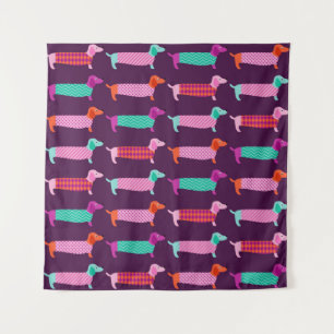 Dachshund Dogs: Seamless Cute Pattern. Tapestry