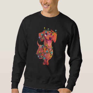Dachshund Dogs Tree Christmas Lights Xmas For Pet Sweatshirt