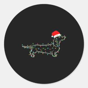 Dachshund Dogs Tree Christmas Sweater Xmas For Pet Classic Round Sticker