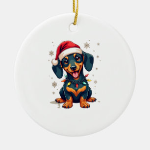 Dachshund Dogs Tree Christmas Sweater Xmas Gifts F Ceramic Ornament