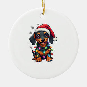 Dachshund Dogs Tree Christmas Sweater Xmas Gifts F Ceramic Ornament