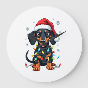 Dachshund Dogs Tree Christmas Sweater Xmas Gifts F Large Clock