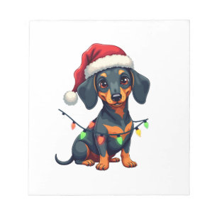 Dachshund Dogs Tree Christmas Sweater Xmas Gifts F Notepad