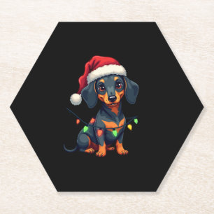 Dachshund Dogs Tree Christmas Sweater Xmas Gifts F Paper Coaster
