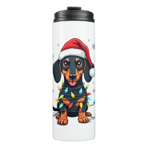 Dachshund Dogs Tree Christmas Sweater Xmas Gifts F Thermal Tumbler
