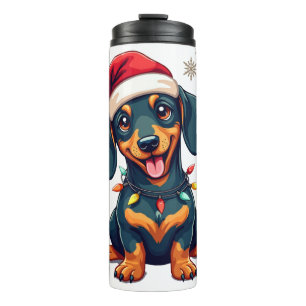 Dachshund Dogs Tree Christmas Sweater Xmas Gifts F Thermal Tumbler