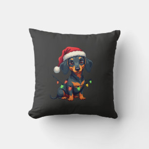 Dachshund Dogs Tree Christmas Sweater Xmas Gifts F Throw Pillow