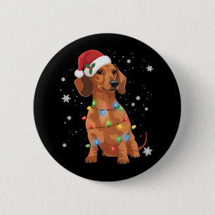 Dachshund Dogs Tree Christmas Xmas Pet Dog  2 Inch Round Button