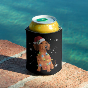 Dachshund Dogs Tree Christmas Xmas Pet Dog Can Cooler