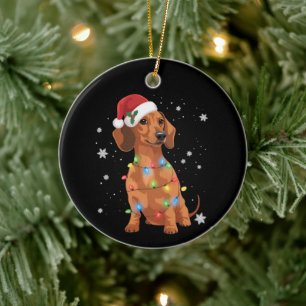 Dachshund Dogs Tree Christmas Xmas Pet Dog Ceramic Ornament