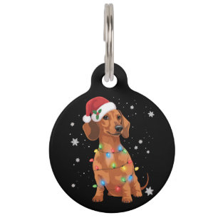 Dachshund Dogs Tree Christmas Xmas Pet Dog Tag