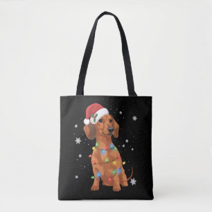 Dachshund Dogs Tree Christmas Xmas Pet Dog  Tote Bag