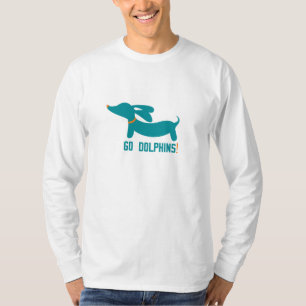 Dachshund + Dolphins NFL Colours T-Shirt
