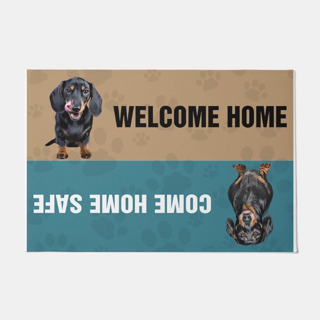 Dachshund Doormat/ Personalized Welcome Door Mat (Front)