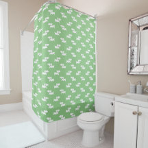 Dachshund Douche rideau Vert Doxie Salle de bain
