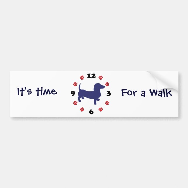 Dachshund Doxie Clock Bumper Sticker (Front)